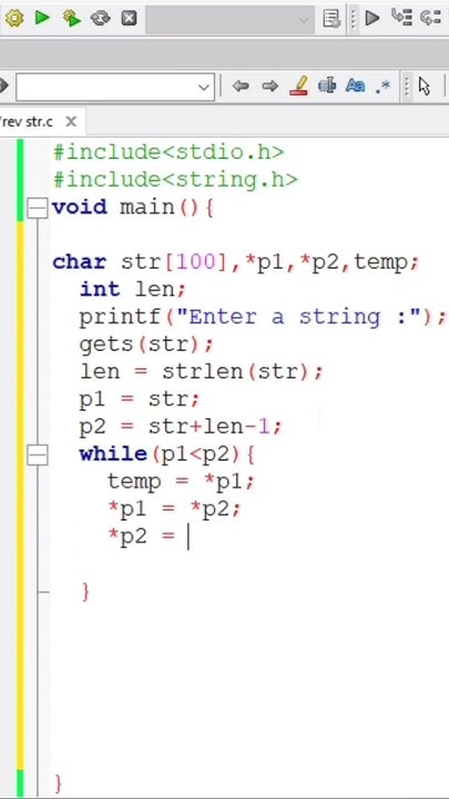 How to reverse string using pointers in C language #shorts - YouTube