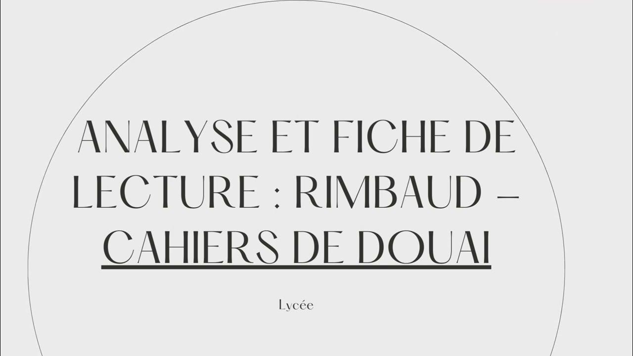 📗 POÈME 3 - Cahier de Douai : Roman 