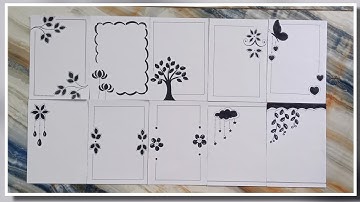 10 beautiful black borderdesigns for project#borderdesign#notebookborder#easyborder #frontpagedesign