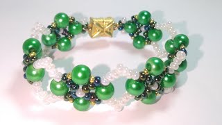 Beaded bracelet making / Pearls / Preciosa / Браслет из жемчуга и бисера / Bileklik yapımı /