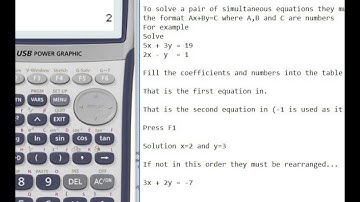 Casio 9750gii SImultaneous Equations how to