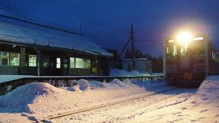 JR北海道 宗谷本線 秘境駅 雄信内 真冬の早朝 列車交換