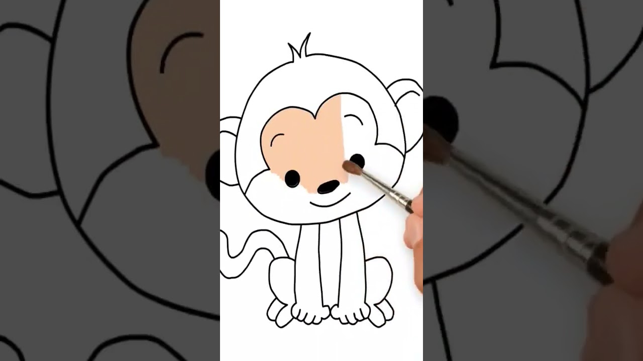 Monkey Drawing, Painting and Colouring 