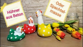 DIY Oster - Hühner aus Strumpfhosen und Spachtelmasse basteln. Easter - chickens made of filler