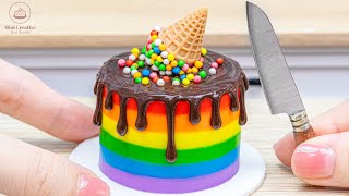 Amazing Chocolate Cake 🍫 Miniature Rainbow Ice Cream Cake Decorating | Mini Creations for Cakes