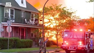 Massive fire on Massachusetts Avenue in Buffalo