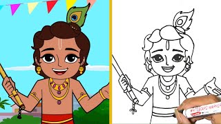 Little Singham Aur Krishna Jodi Mein Hai Dum | Edukasi Menggambar