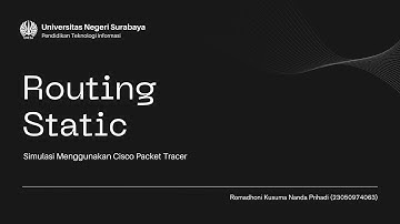 Simulasi Routing  Static | Cisco Packet Tracer