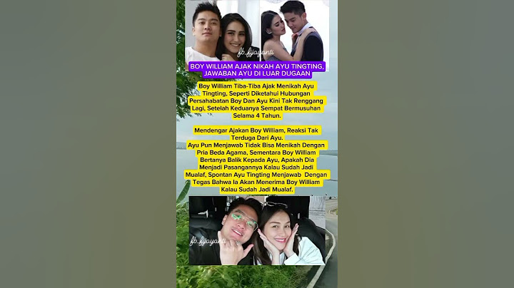 jawaban ayu tingting saat boy William ajak nikah #videoshort #artist