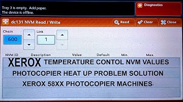 machine temperature control nvm values xerox 58xx