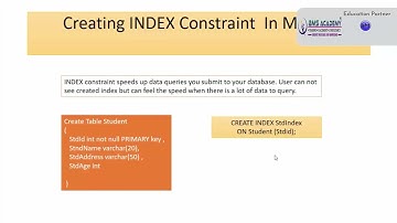 48 Creating INDEX Constraint  In MySQL