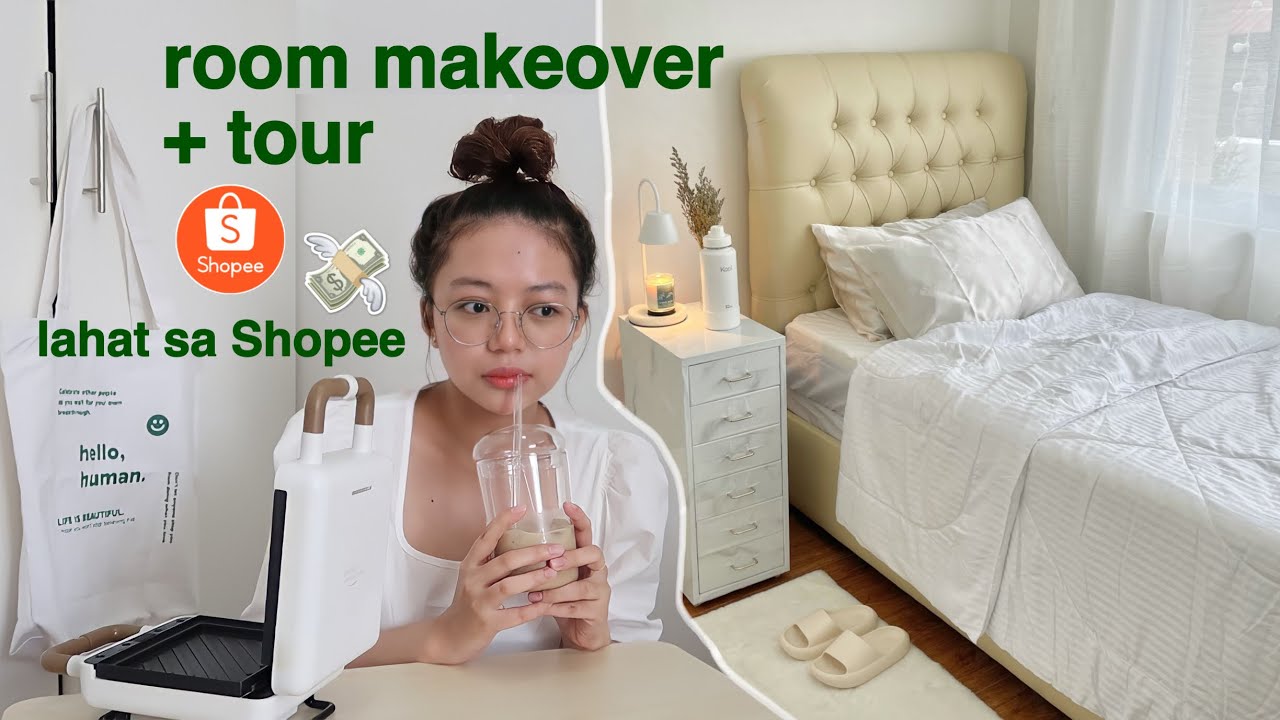 SMALL ROOM MAKEOVER + TOUR (LAHAT SA SHOPEE) | Philippines - YouTube