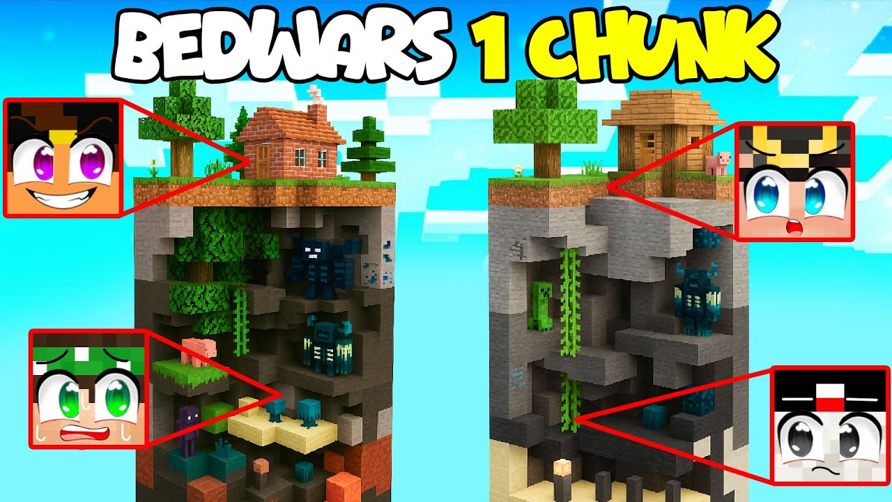 BEDWARS 2 vs 2 in UN SOLO CHUNK - MARCY e NICO vs BADDI e LOCO - MINECRAFT ITA