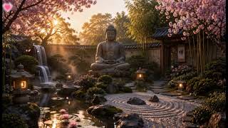 Serene Buddha Garden in Spring 🌸 8 Hours of Relaxing Nature Sounds & Zen Ambience screenshot 4