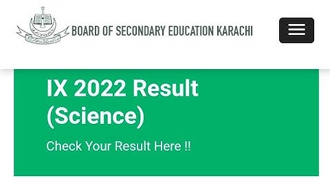 LIVE how to check Karachi board 9th class result 2022 - check Karachi board SSC part 1 result 2022
