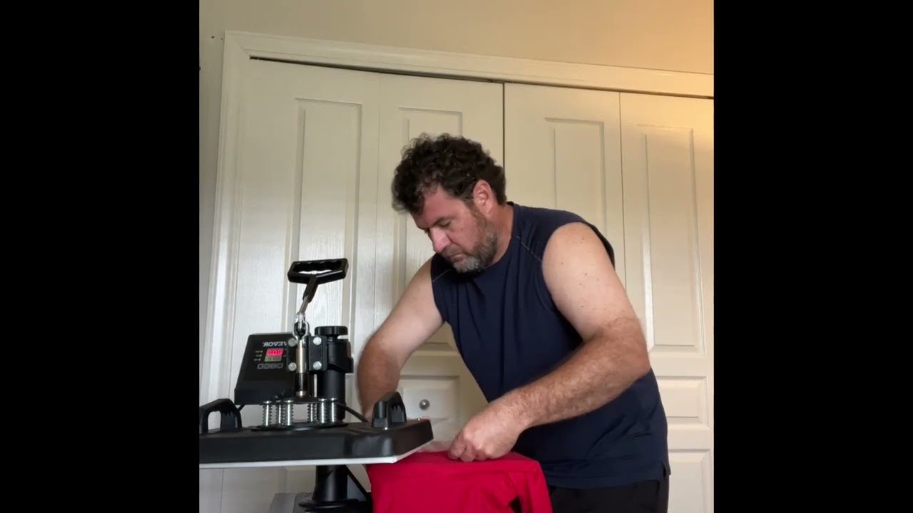 Making my first work shirt with iron on vinyl off the Brother Scan and Cut. Video at 2x speed