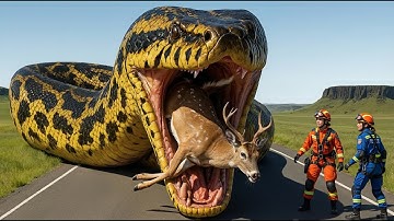 Brave Rescue Girls Team Save Mother Deer 🦌  from Giant Python 🐍 Attack After a Truck Accident