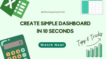 Simple Dashboard in Just 10 Seconds - Excel tricks
