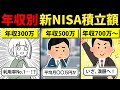 【比較】新NISAの年収別で利用率とか積立額とかを見ていくとなんか分かるかもしれない件。