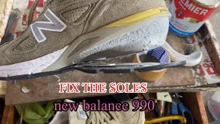 1.1 Shoe repair#Fix the soles shoes#new balance 990V4