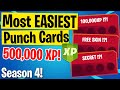 500,000 XP! Most EASIEST Punch Cards To LEVEL UP! - Season 4 (Fortnite XP Glitch)