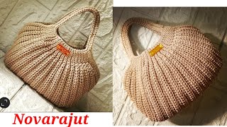 crochet II tutorial membuat handbag rajut model terbaru yang  cantik dan mudah