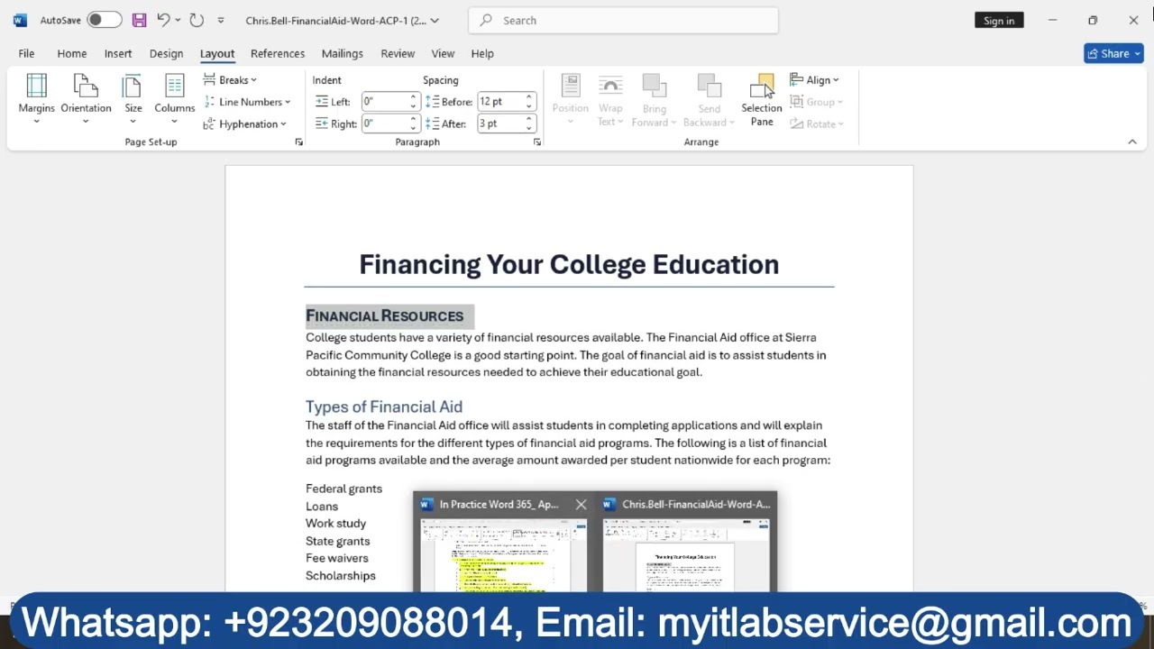 In Practice Word 365: Application Capstone Project 1 (chs. 1-4) | Simnet Exam Part 1 2