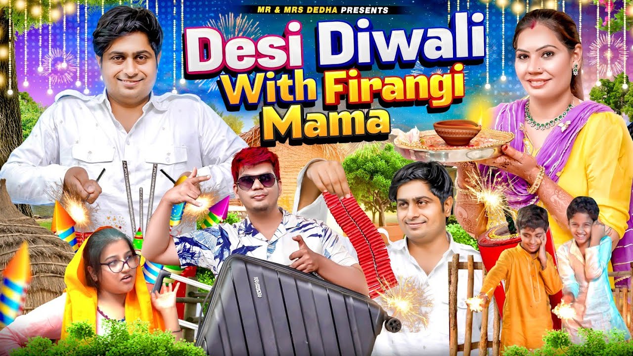 Diwali celebration with Firangi Mama🎭 | Comedy Video | Rashi Dedha | Amit Dedha