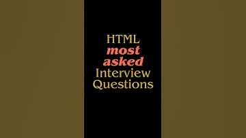 Quick HTML Interview preparation! #shorts