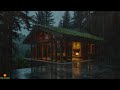 Therapeutic Evening Rain, Fireplace, and Soft Thunder for Inner Peace in a Serene Forest House Home