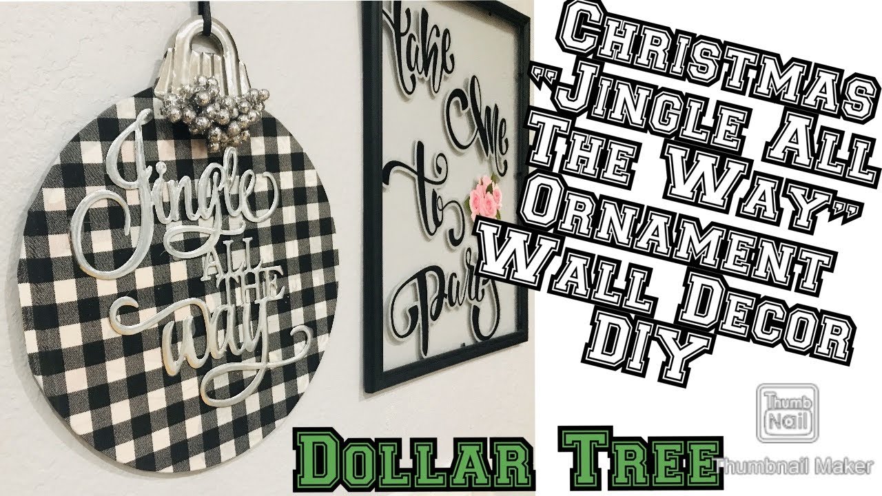 Dollar tree buffalo check fabric ornament / dollar tree Christmas ornament idea Christmas wall decor