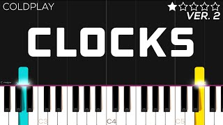 Video thumbnail of "Coldplay - Clocks | EASY Piano Tutorial"