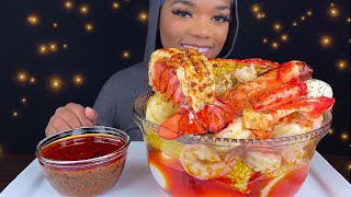 KING CRAB MUKBANG| DESHELLED SEAFOOD BOIL + HE ENDED UP IN A BLUE BIN | TRUE CR%*£