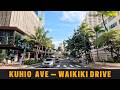 Kuhio Avenue Drive | Scenic Waikiki Drive 4K