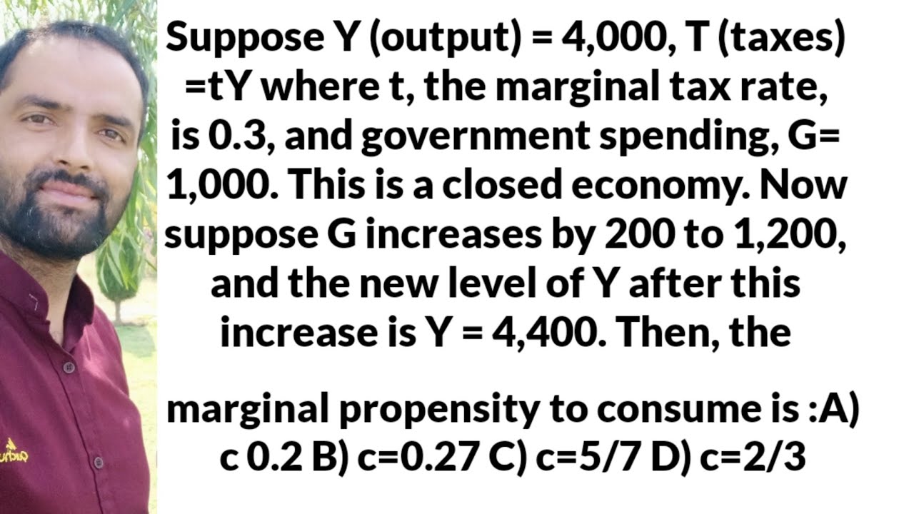 Finding Marginal Propensity to consume from Income Model