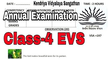 KV Question Papers / Class-4 EVS / previous year Annual Exam/ For kendriya vidyalaya students / KVS