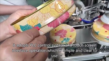 Automatic taping around machine with insert easy open tags,container jar box tin tape around machine