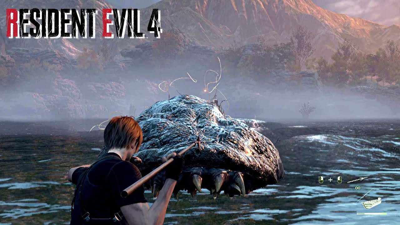 COMMENT BATTRE DEL LAGO BOSS FIGHT BATEAU   CHAPITRE 3 LAC   RESIDENT EVIL 4 REMAKE