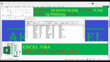 Excel VBA Advance Filter Copy Tagalog Tutorial