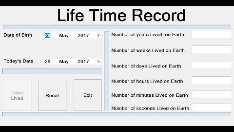 How to Calculate Number of Days Lived on Earth in Visual Basic.Net