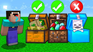 Minecraft NOOB vs PRO: CAN NOOB CHOOSE RIGHT SECRET CHEST TO SURVIVE? 100% trolling Animation