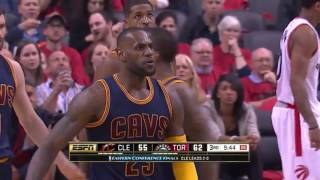 LeBron James crazy foul and one  -  Raptors vs Raptors Game 3   May 21, 2016   2016 NBA Playoffs