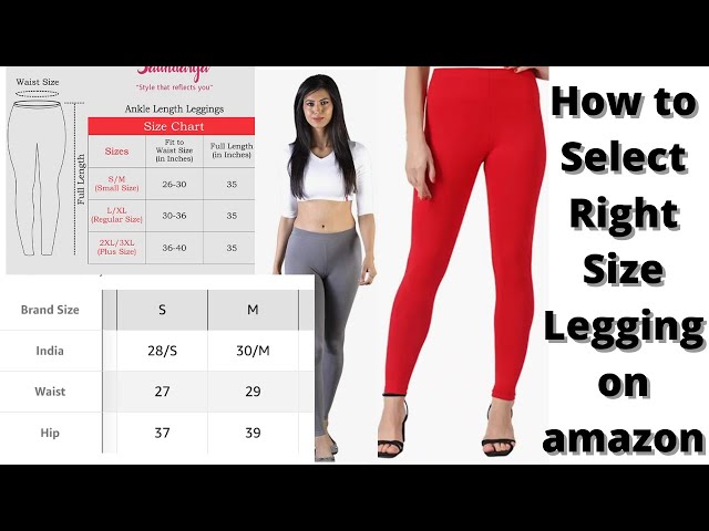 How to select Legging Size, Online shopping Size Guide