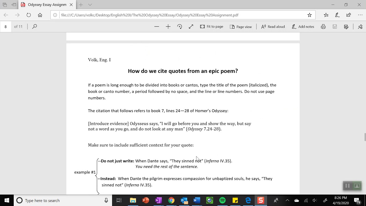 Outlining The Odyssey Essay YouTube
