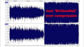 Brickwalling over-compression comparison - before & after (Loudness War)