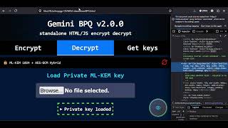 Gemini BPQ post quantum encryption decryption tool - File Sign and Keys use. Part 2
