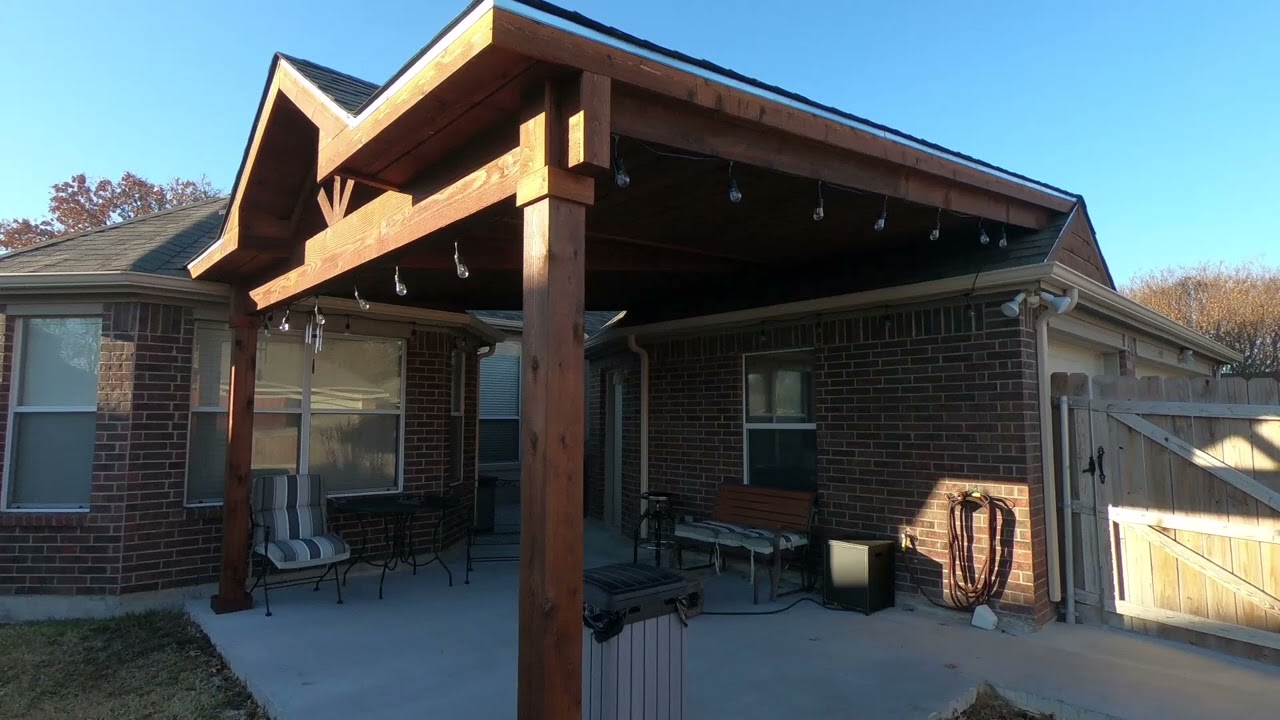 Stunning Western Red Cedar Pergola With Concrete Patio