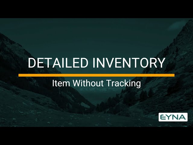 Eyna Detailed Inventory ‐ Item Without Tracking