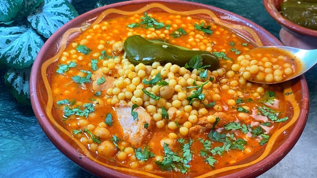 بركوكس مفتول في(البَسِينَهْ)فقط وبأسهل طريقة للمبتدءات طَيَبْتولكمْ بمرقا حمرا ومحرحر روعة💯👌🏻