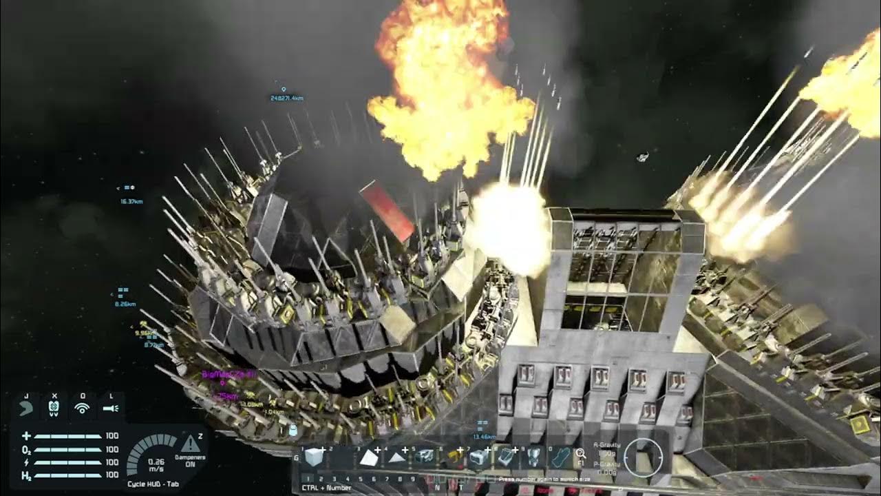 Space engineers artirelly double ring Gatling gun YouTube